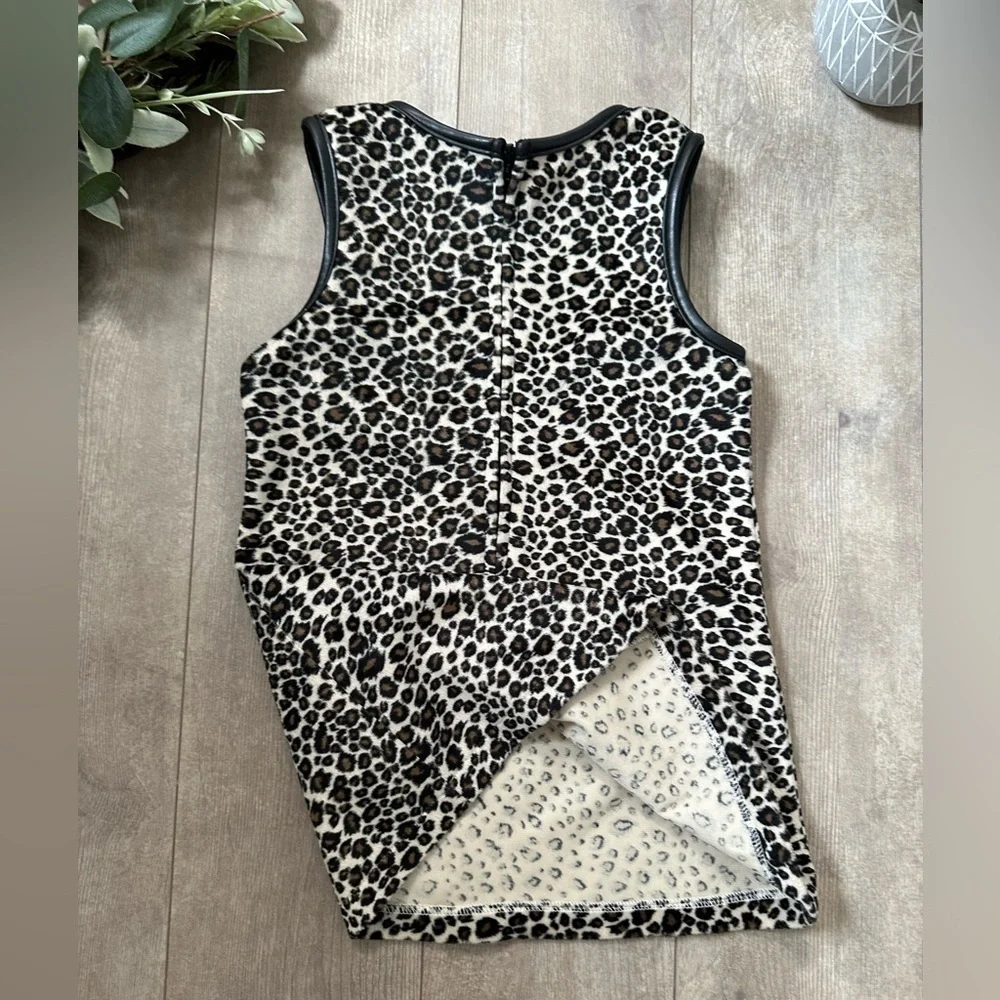 Vintage 90s Prana Girls Leopard Print Jumper Dress Size 5/6